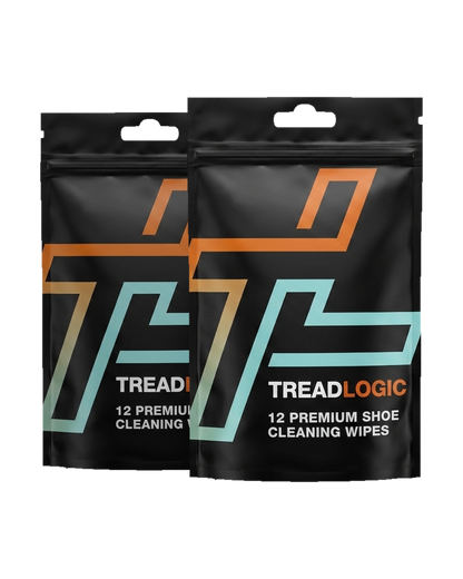 Tread Logic sneaker cleaning wipes 2 pouch bundle — 24 individually wrapped wipes